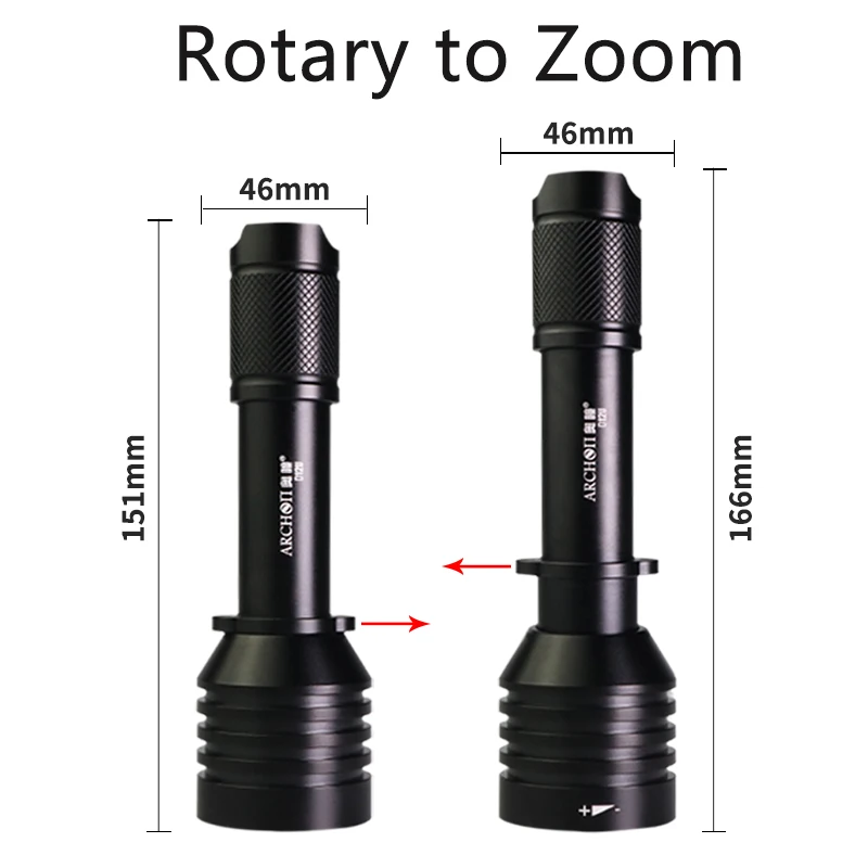 D12U zoom 6000K белый 1200lm дайвинг огни Синий Красный Дайвинг фотография освещение фонарь подводный 60 м погружение прожектор фонарик