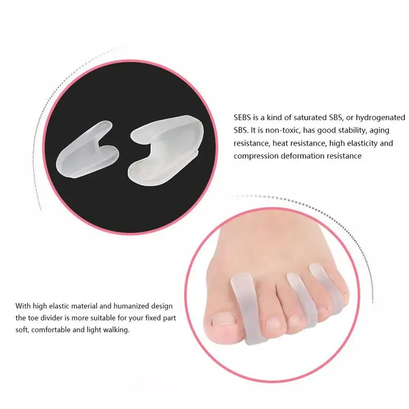 1 Pair A-Shaped Splitter SEBS Toe Thumb Valgus Corrector Toe Overlap Separator Small Toe Correction Stretcher Straightener