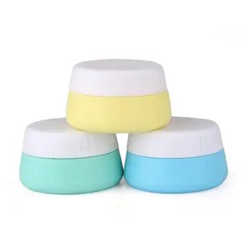 

3pcs Makeup Bottle Cosmetic Containers 20ml Compact Round Silicone Packing Boxes For Home