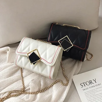 

Spring New Vintage Rivet Small Square Crossbody Bags Mini Women Handbag Lock Pu Leather Chain Shoulder Bag Woman Messeng Bags