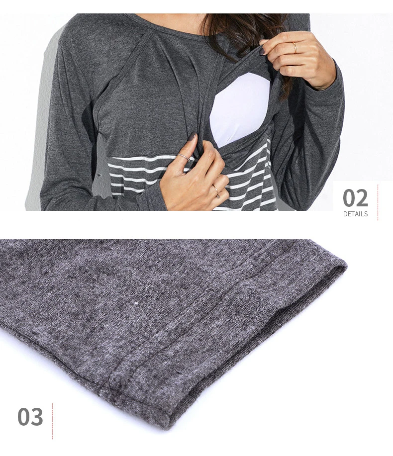 Женские топы с длинными полосками для беременных и кормящих мам; блузка; Одежда для беременных женщин