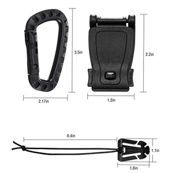 

30pcs/set Backpack Ribbon Accessories (Tactical) Gear Webbing Connecting Buckles Ribbon Clip D Ring Hooks Carabiner Zipper Bag
