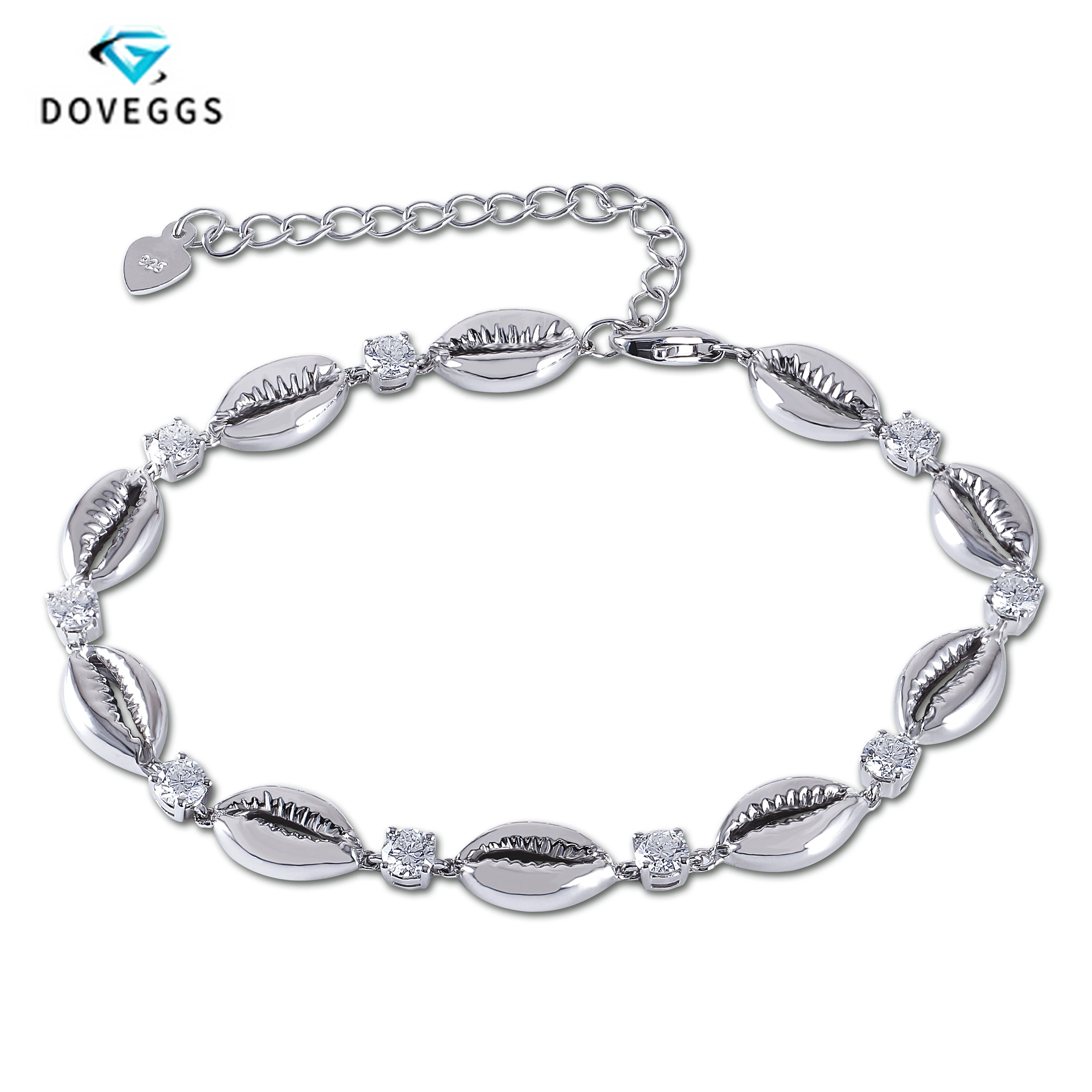 

DovEggs Sterling solid 925 sliver FG Color Moissanite 1.8 CTW 3.5mm Bracelet for Women 18+5CM Chain Length Birthday Gifts