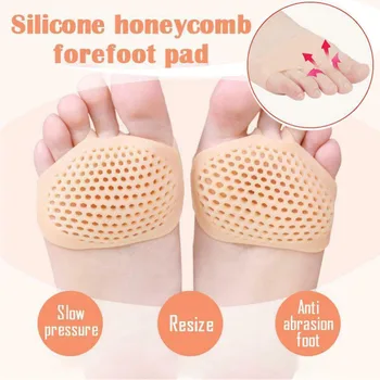 

1 Pair Breathable Silicone Forefoot Honeycomb Foot Pad Reusable Pain Relief