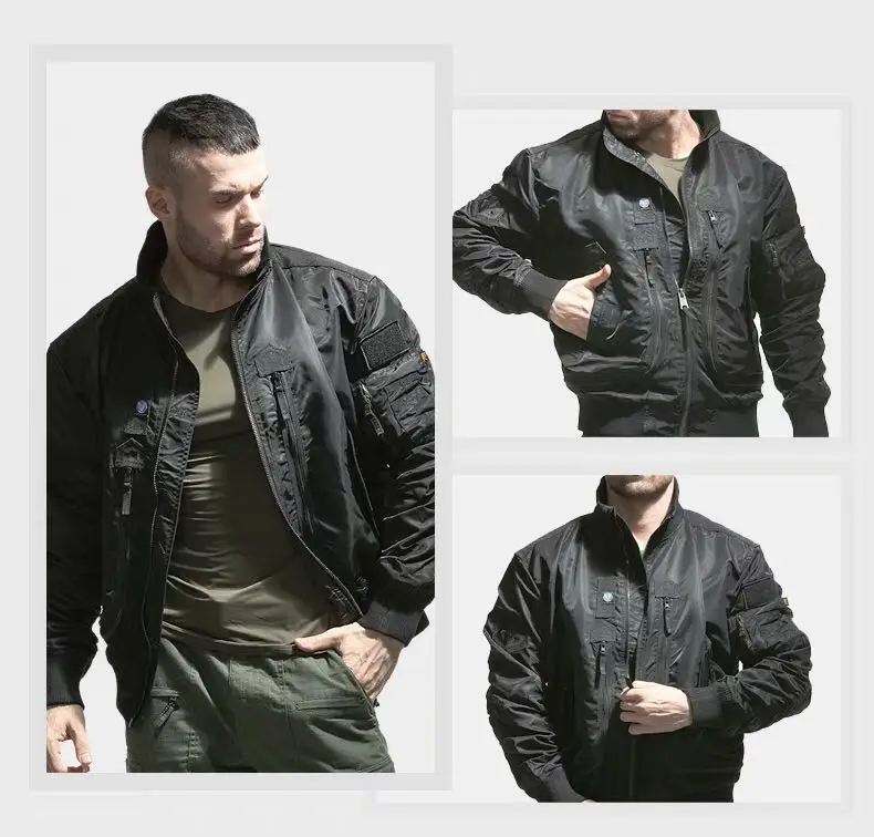 suit jacket MA1 Bomber Jackets Men Waterproof Pilot Baseball Coat Male Army Air Force Stand-collar Big Pocket Causal Jacket Autumn Spring best winter jackets for men