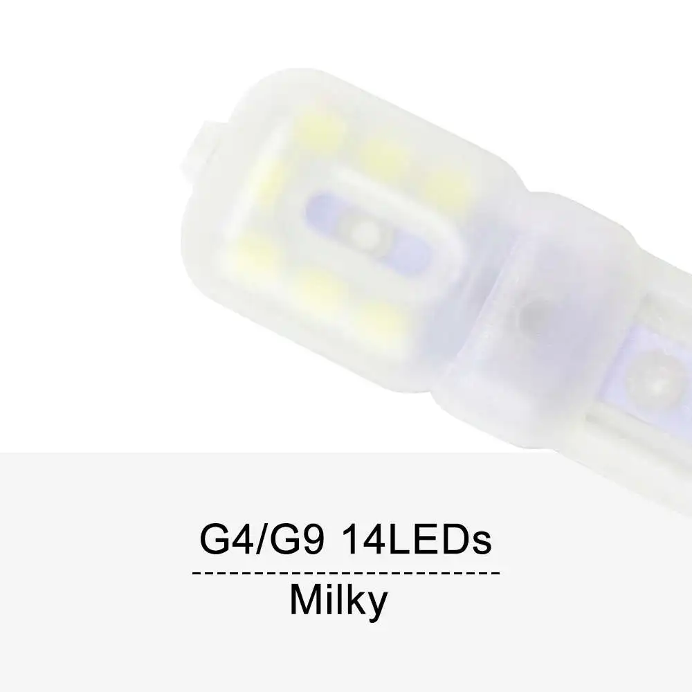 G9 светодиодный светильник 5 Вт мини-лампа 3 Вт кукурузная лампа G4 светодиодный светильник с регулируемой яркостью 2835 ампул g9 светодиодный светильник 220 В свеча заменить 30 Вт 40 Вт галогеновая лампа - Испускаемый цвет: Milky 14led