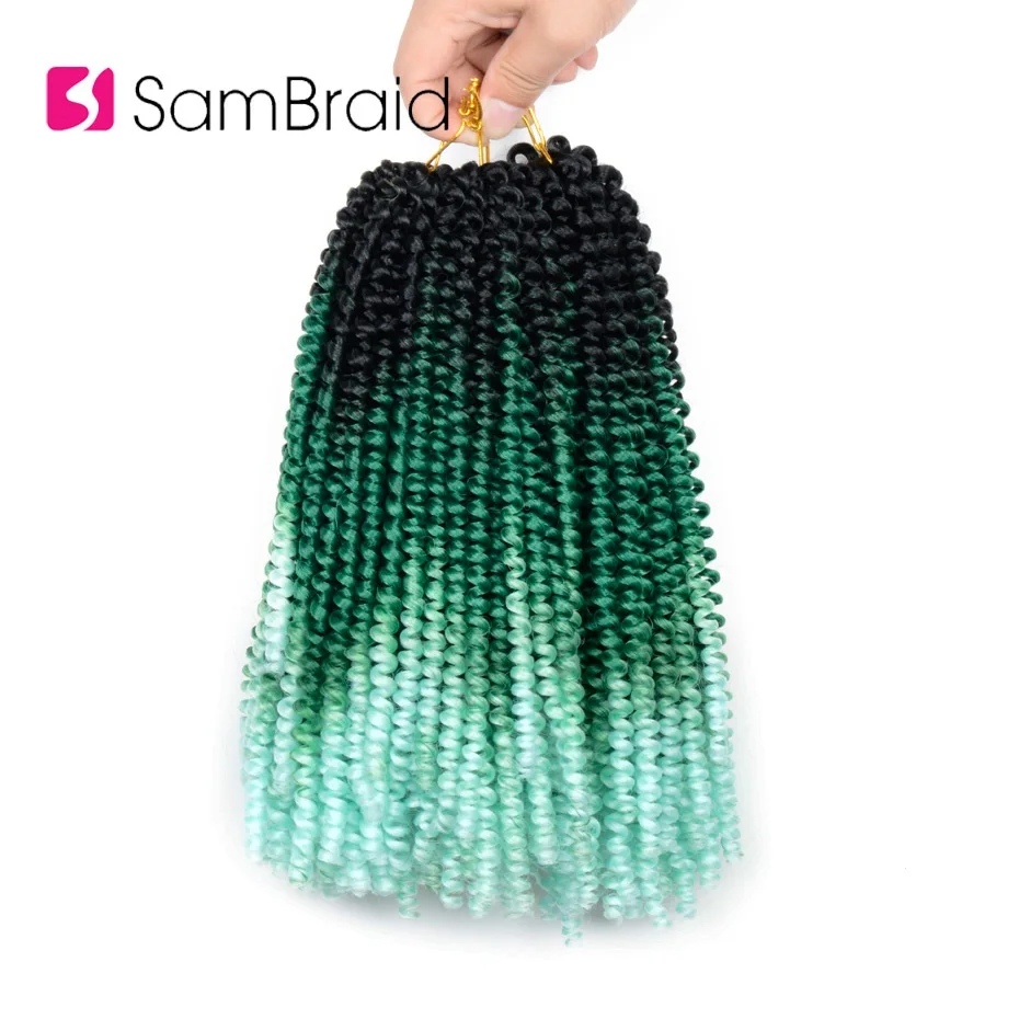 SAMBRAID весенние крученые волосы вязанные крючком косички кудрявые 8 дюймов