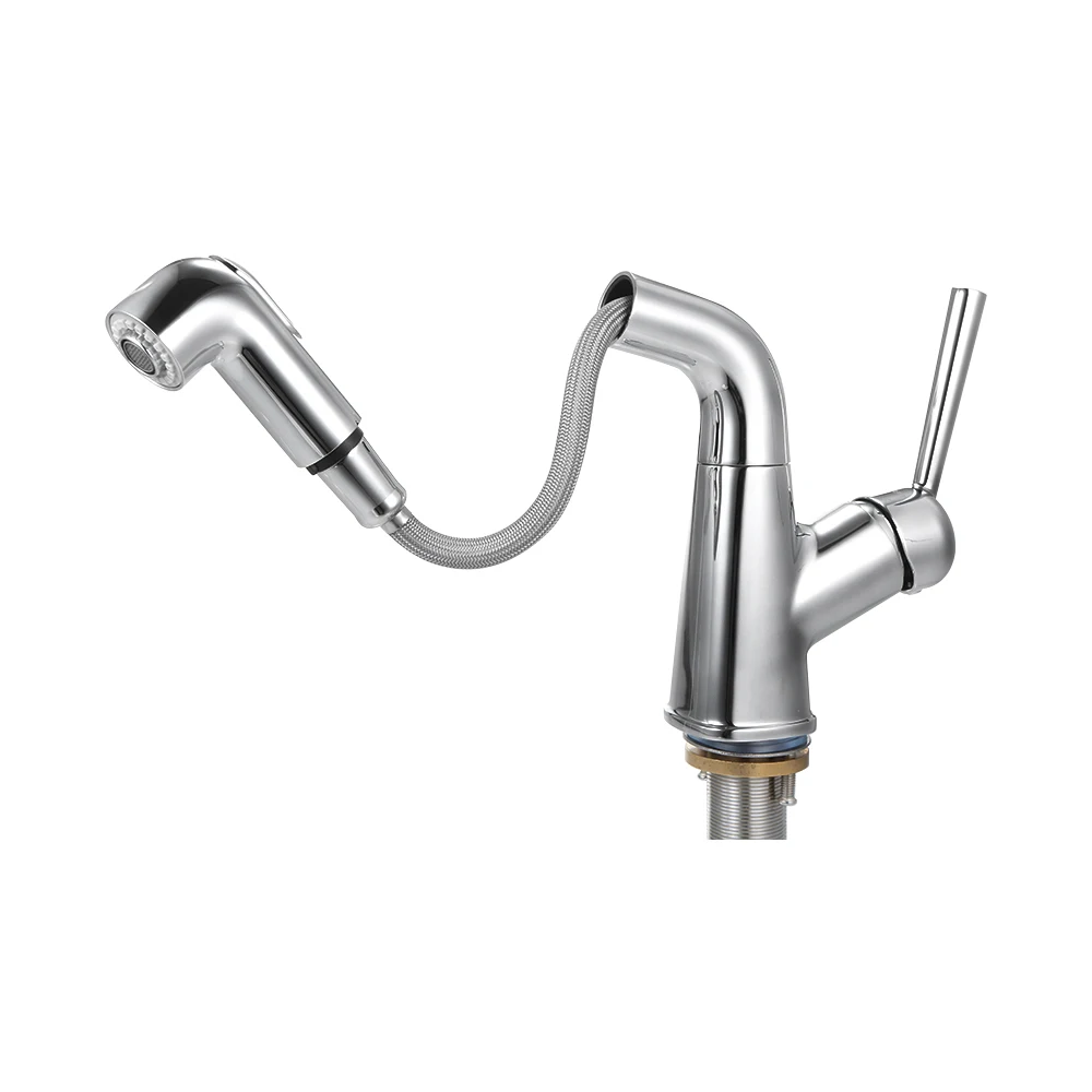 

Hot New Kitchen Single-Hole Single-Handle Sink Faucet w/ Pull Out Rinser Sprayer Gargle Brushing 2 Mode Mixer Tap Bathtub Faucet