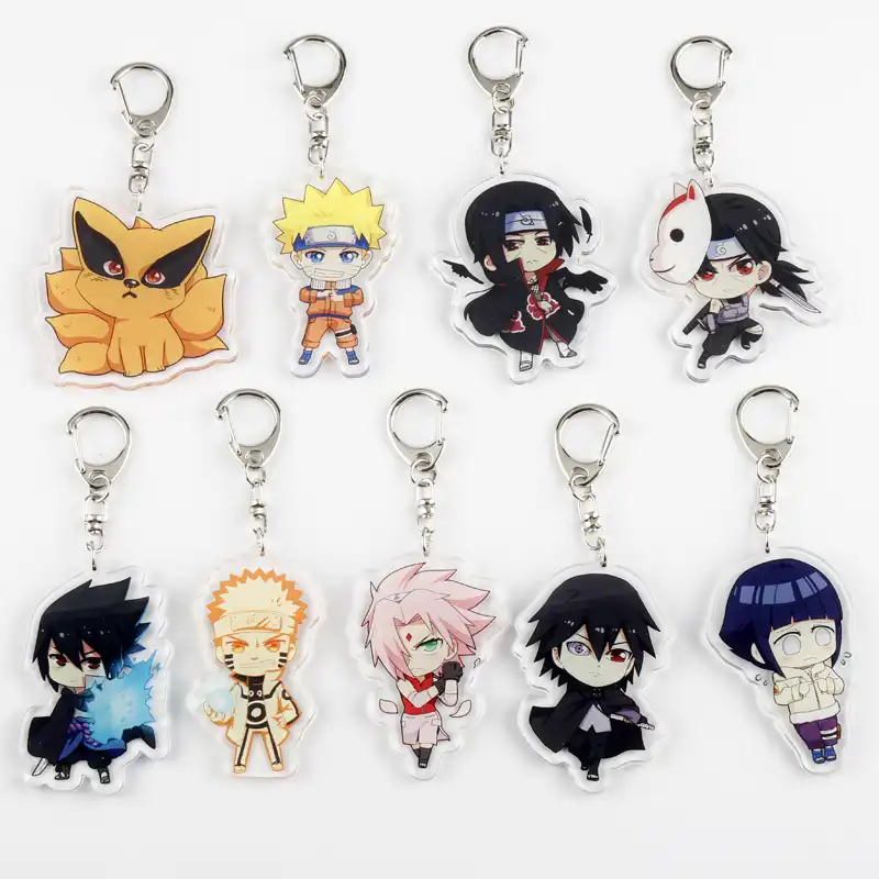 Anime N A R U T O Pvc Keychains Cartoon Kakashi Uchiha Sasuke Character Double Side Key Chain Keyring Kid Toy Key Holder Gift Key Chains Aliexpress
