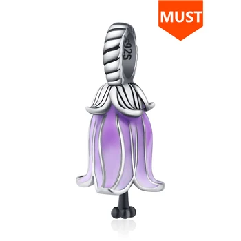

SG Style Original Charm beads silver 925 purple Enamel flower Beads Fit Authentic Europe bracelet fashion Jewelry Gifts