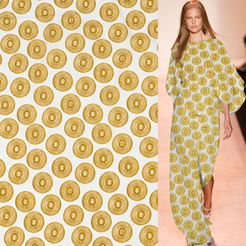 

Circle design stretch silk crepe de chine fabric silk blended fabric,SCDC1005