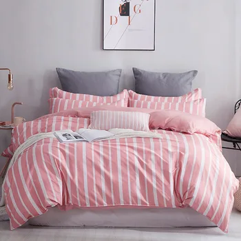 

Striped Soft Set Simple Bed Linen Bedding Bed Sheet Modern Duvet Cover Pillowcase Home Textiles Queen King Juego De Cama