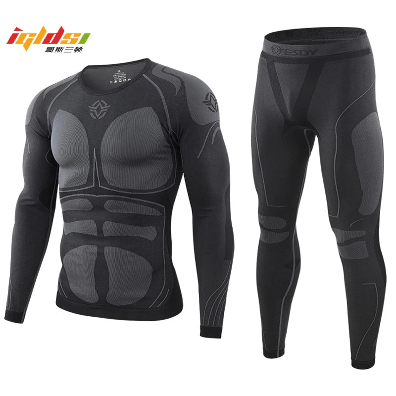 

Men's Winter Thermal Underwear Set Long Johns Male Functional Training Camo Sports Sexy Fitness Long Johns Run Tracksuit