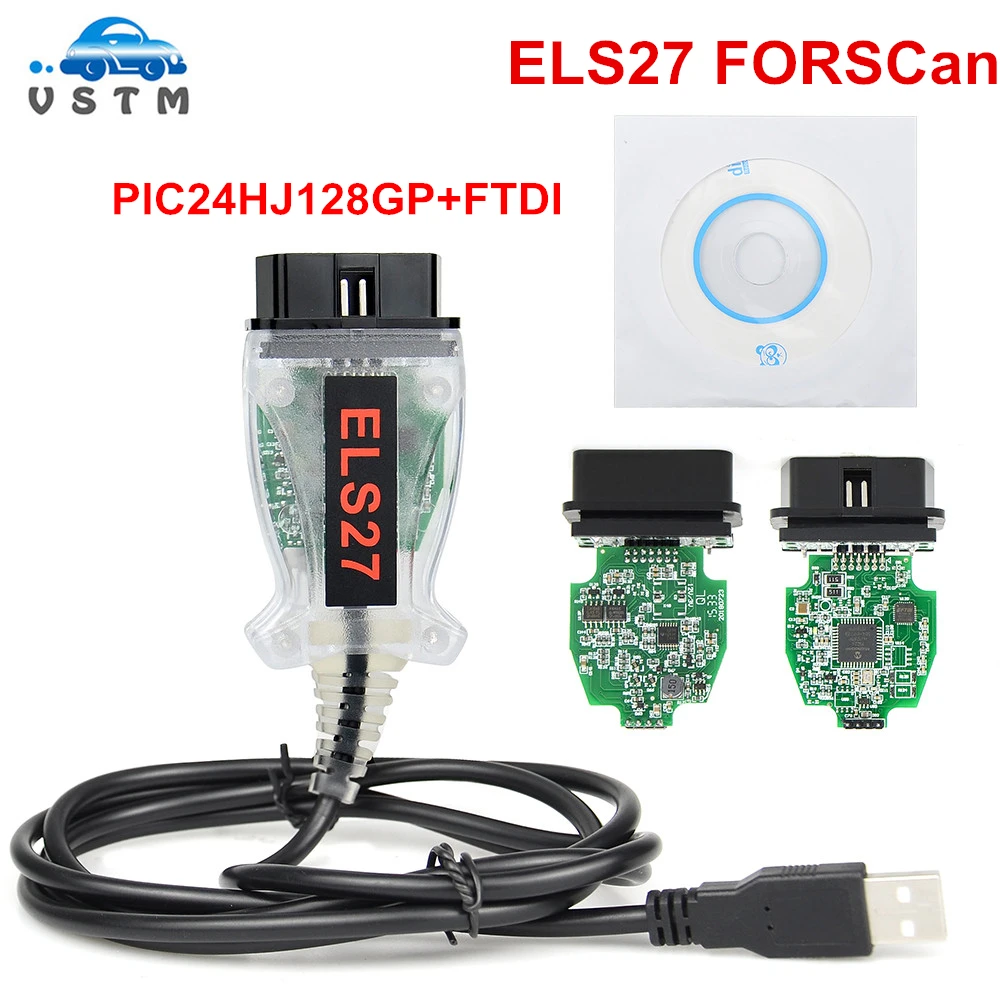 Новейшая V2.3.8 ELS27 FORScan зеленая печатная плата PIC24HJ128GP + FTDI микрочип Многоязычная