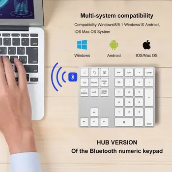 

LEORY 34 Keys Wireless Mini Numeric Keyboard For Apple Android for MacBook PC Desktop Laptop Aluminum Alloy Digital