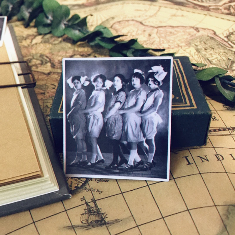 Retro European American Past Old Photos Stickers DIY Scrapbooking Junk Journal Stickers Mobile Phone Decorative Sticker