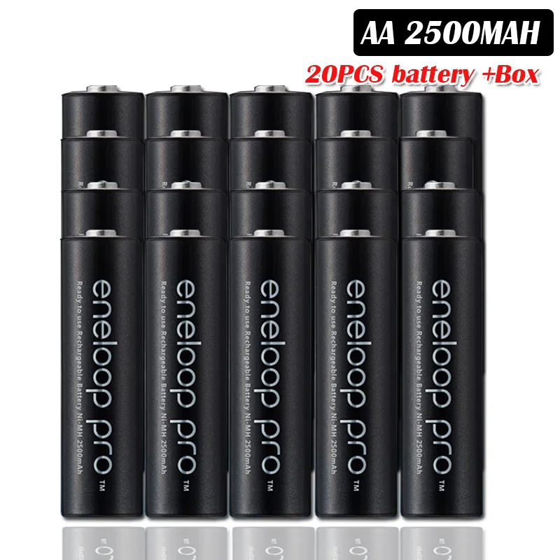 20pcs Panasonic 1.2V 2500mAh NI-MH AA rechargeable battery For Flashlight Camera Toy remote control PreCharged high capacity Battery - Цвет: 20pcs
