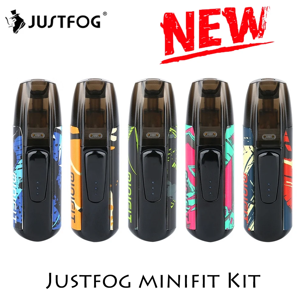 

New Colors Kit JUSTFOG MINIFIT Pod Vape Kit built in 370mAh Battery & 1.5ml Cartridge pod system vape kit vs Drag Nano