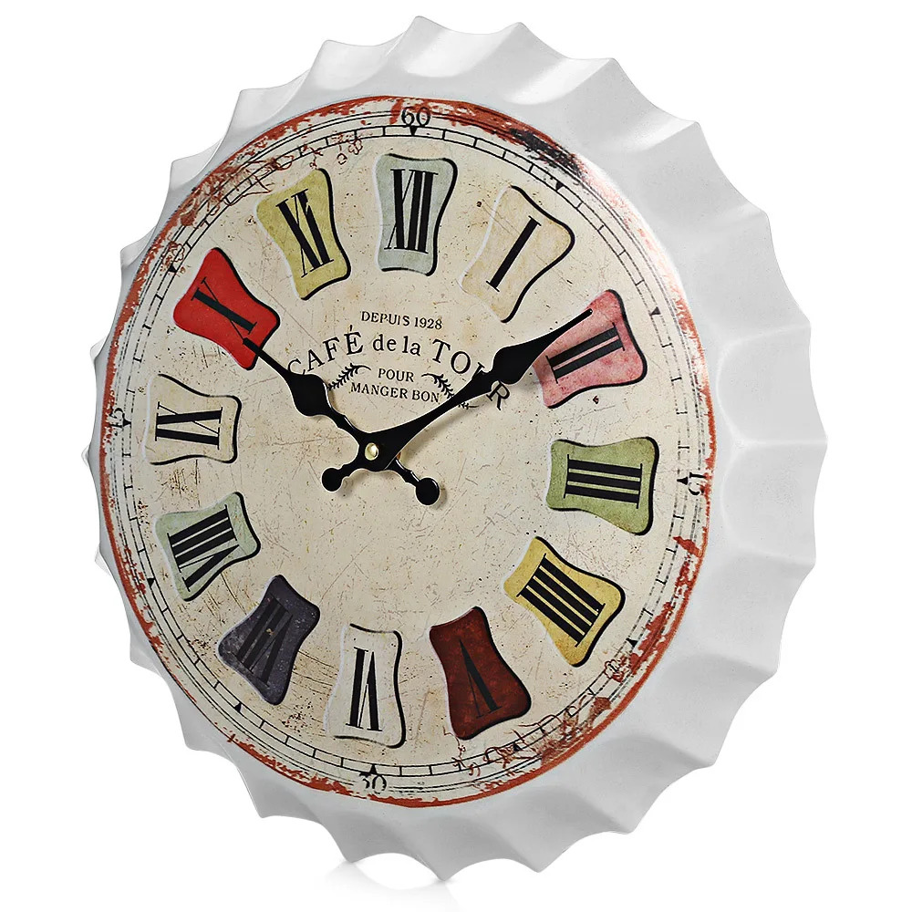 

Vintage Beer Lid Watch Wall Decoration Creative Home Living Room Wall Loft Bar Wall Hanging Cool Clock