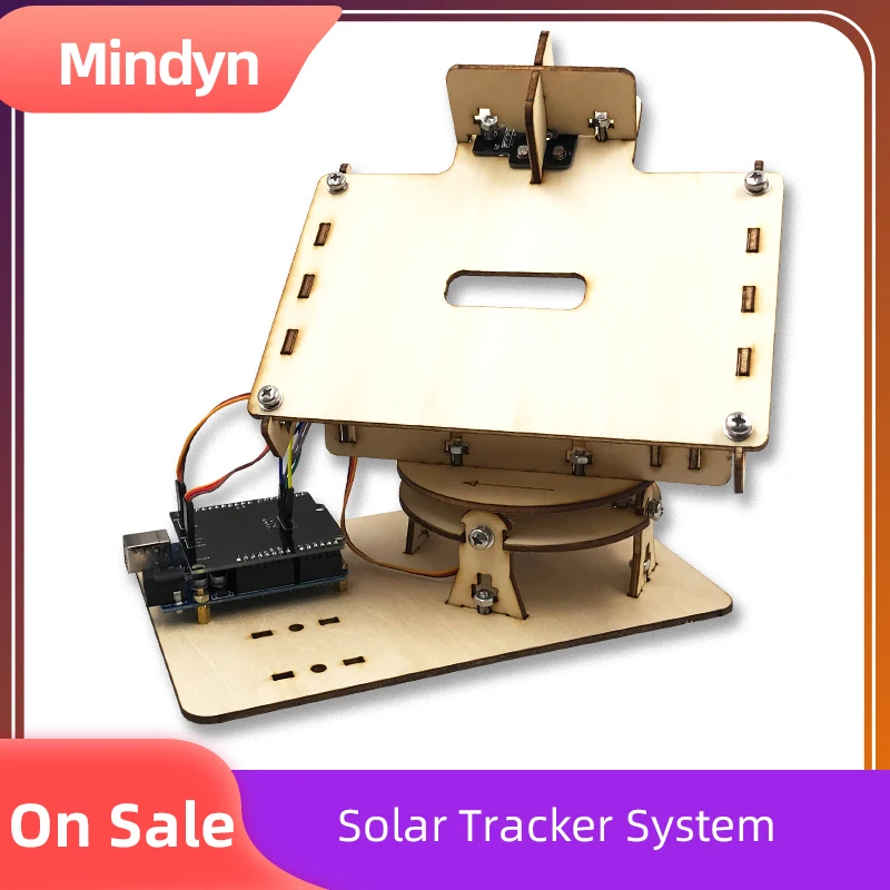 DIY wooden handmade electronic Dual Axis "Smart" Solar Tracker Kit