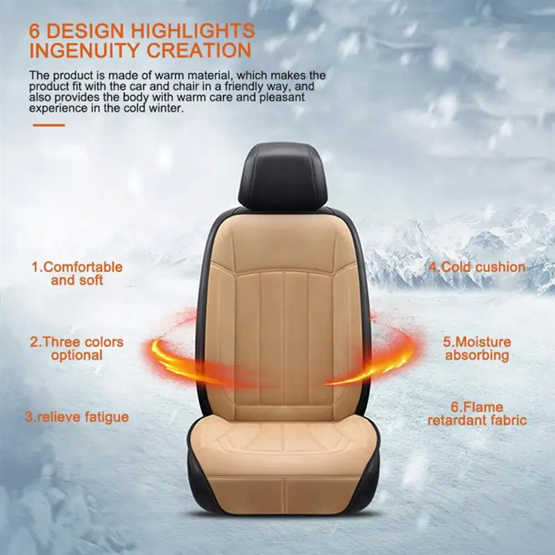 12-24v Heated Car Seat Cushion Cover Heater Warmer Winter Household Cardriver | Автомобили и мотоциклы