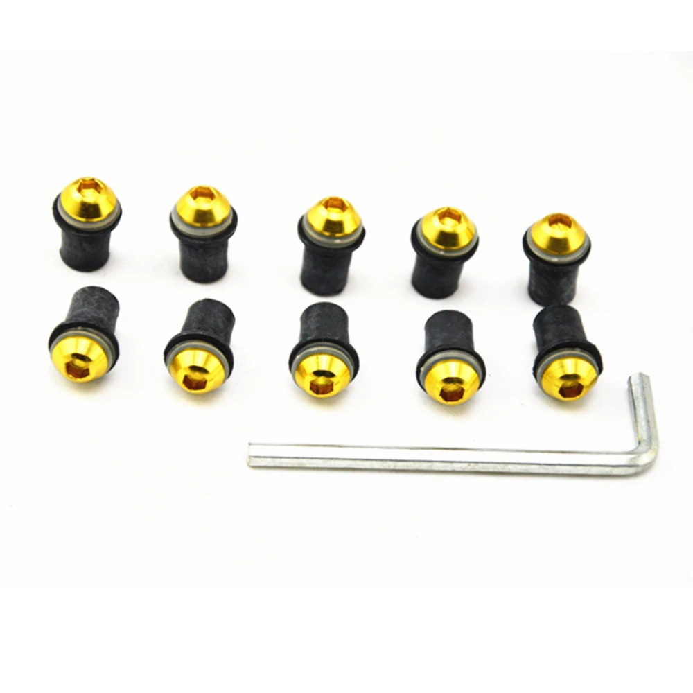 Universal 10pcs Motorcycle M5 5mm Windscreen Windshield Bolts Screw Kit