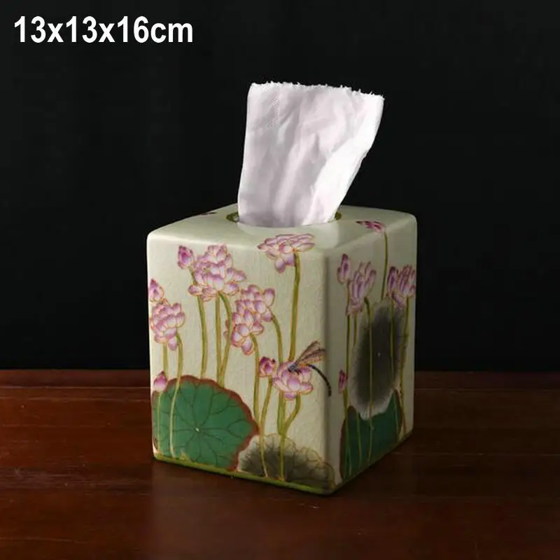 Красивая Ручная Краска коллекционное домашнее декоративное мыло диспенсер фарфоровый стаканчик для зубной щетки аксессуары для ванной комнаты Набор - Цвет: Tissue Box 2