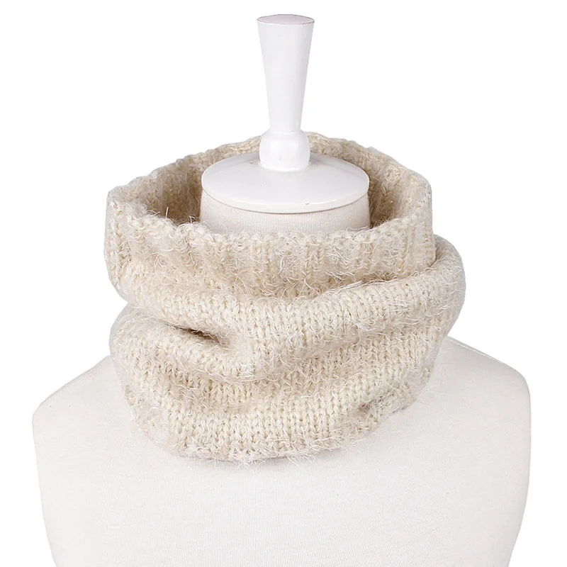 Женский трикотажный воротник из шерсти однотонный вязаный унисекс Осень зима