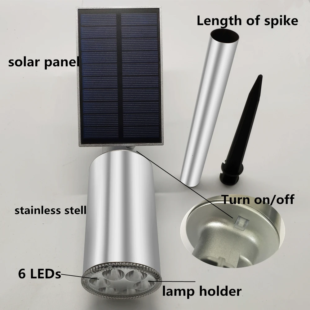 Landscape Solar Lawn Light Spotlight Waterproof Outdoor Solar Lights Lighting Sensor Adjustable Wireless Sunpower Lamp for Garden Driveway Pathway (4)
