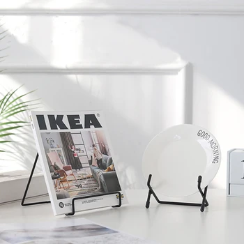 

Placement Mobile Metal Plate Stand Desktop Phone Book Newspaper Collection Rack Album Magazine Vinyl Disc Display Holder
