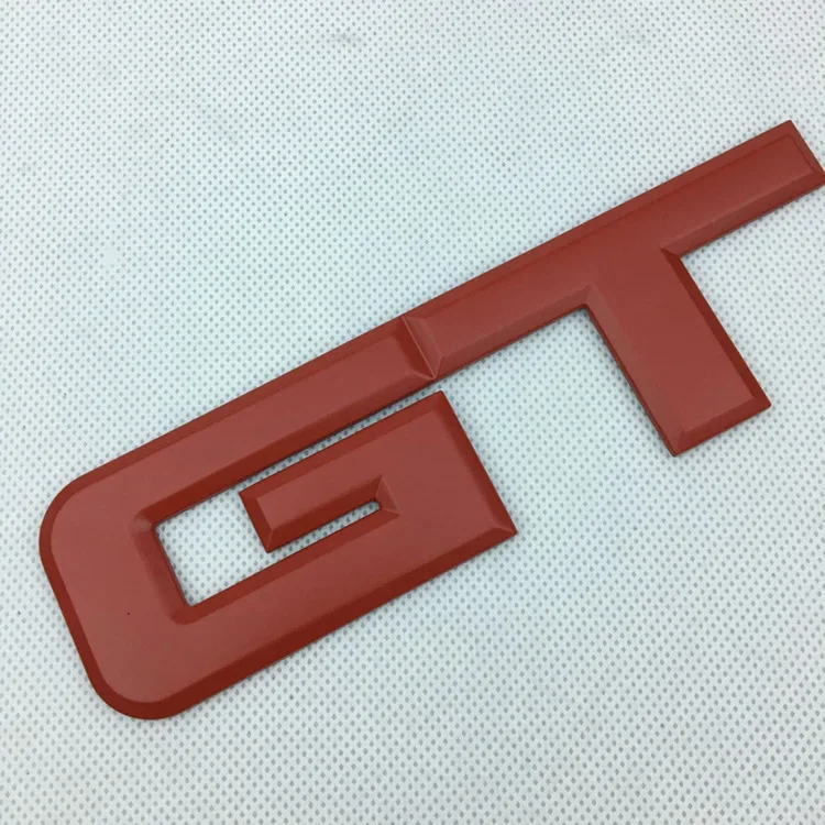 red 10 шт. 18 см* 5,1 см 3 цвета стайлинга автомобиля 3D Металл GT Автомобильная Передняя Задняя эмблема багажник значок наклейка логотипы черный красный серебристый - Название цвета: red