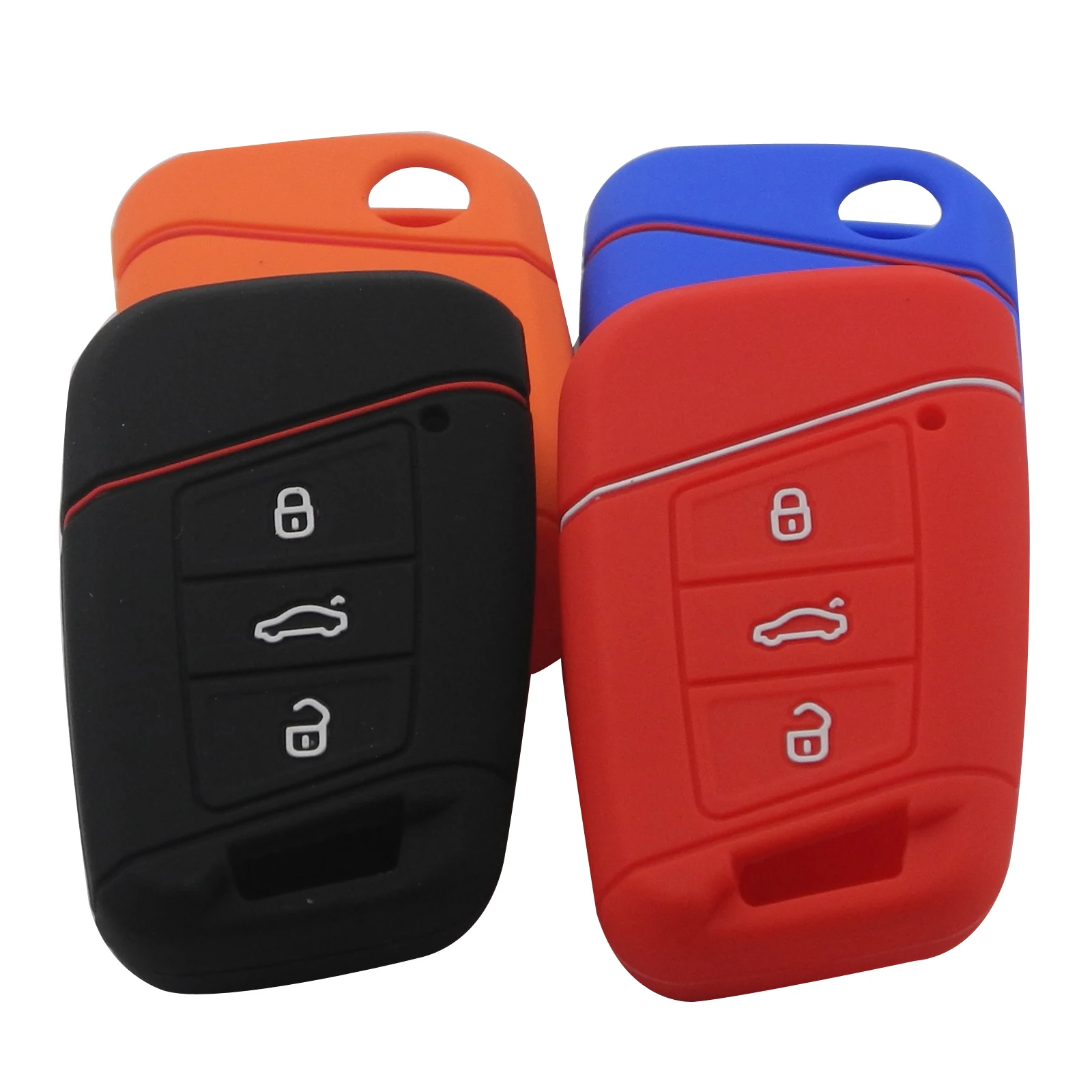 Bilchave 10 шт. 3 кнопки силиконовый чехол для ключей Крышка для Volkswagen VW Magotan Passat B8 Skoda A7