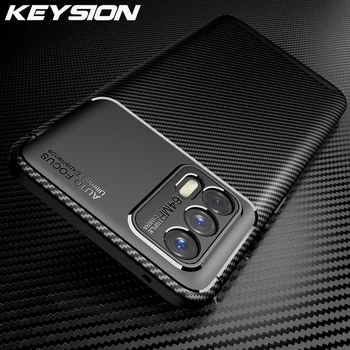 KEYSION Shockproof Case For Realme GT GT Neo Carbon Fiber Texture Silicone Protection Phone back Cover