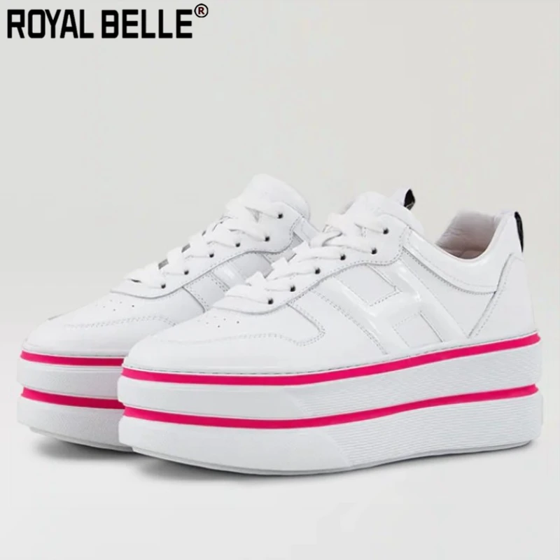 

Royal Belle Zapatillas Mujer 2019 New Colors Extend 6 Cm High Platforms Shoes Beautiful H Sneakers For Women Leather Sneakers