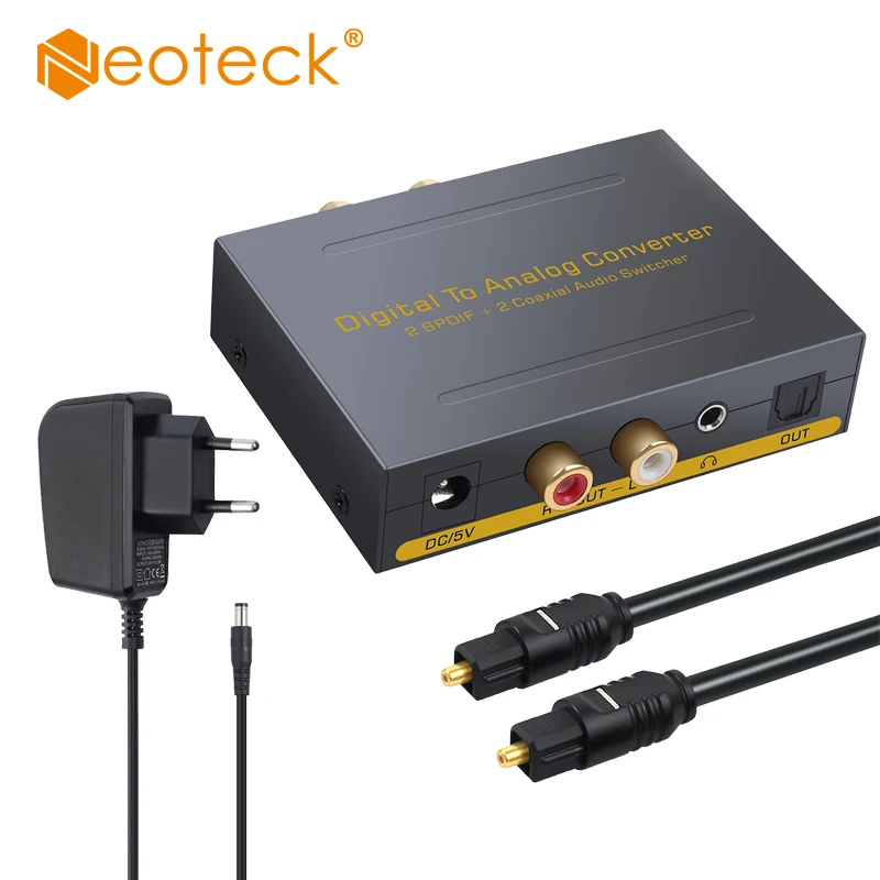 Neoteck 2 оптический SPDIF Toslink коаксиальный к L/R RCA 3 5 мм стерео аудио с оптическим