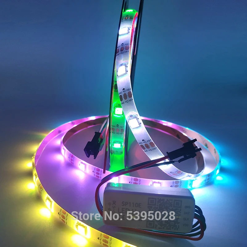 SP110e Kit Bluetooth Controller With Power WS2811 WS2812 Smart Led Strip Support android Ios DC5v12v24v 5m