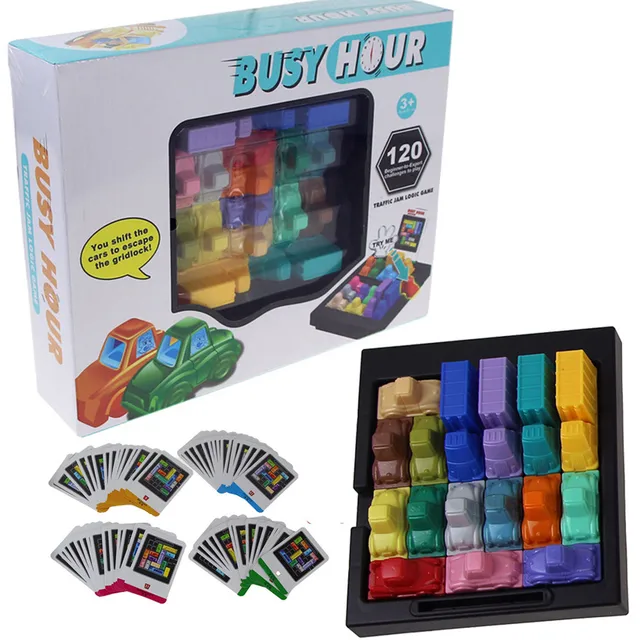 Fun Rush Hour Traffic Logic Creativity Game Toy For Boys Girls Learning Busy Hour Puzzle Game Children Early Educational jouet 1