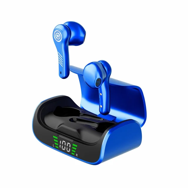 Tongdaytech TWS Bluetooth-compatible 5.0 Wireless Earphones LCD Display 3D Stereo HiFi Sport Headset Earbuds With Charging Box Captain America