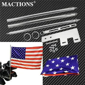 

Motorcycle Flag Pole Luggage Rack Mounting Bracket Decorations For Harley Sportster XL Touring Electra Glide Dyna Fatboy Softail
