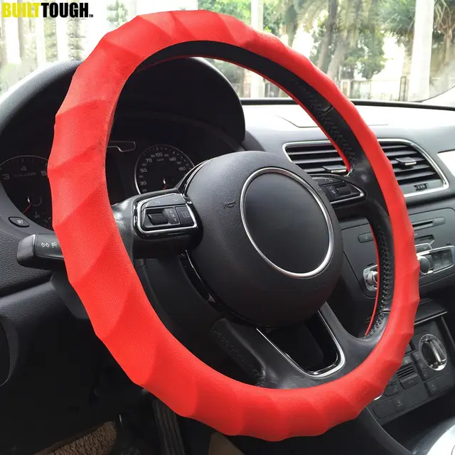 1x Skidproof Odorless Soft Silicon Universal Car Steering Wheel Cover Dark Grey