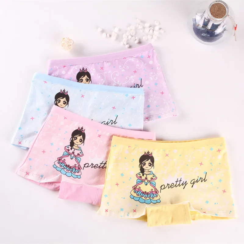 Girls Underwear 4 Pcs/lot Children Cotton Panties Cute Cartoon Printed Baby Girls Kids Boxers Briefs Soft Panties for Girl image 4