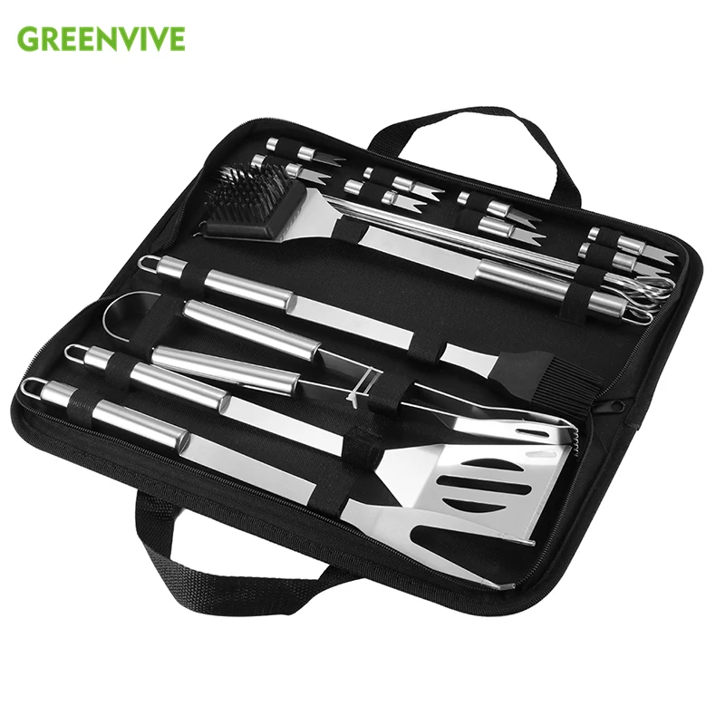 

Home BBQ Grill Tool Set Stainless Steel Barbecue Grill Accessories Utensils Kit In Portable Case