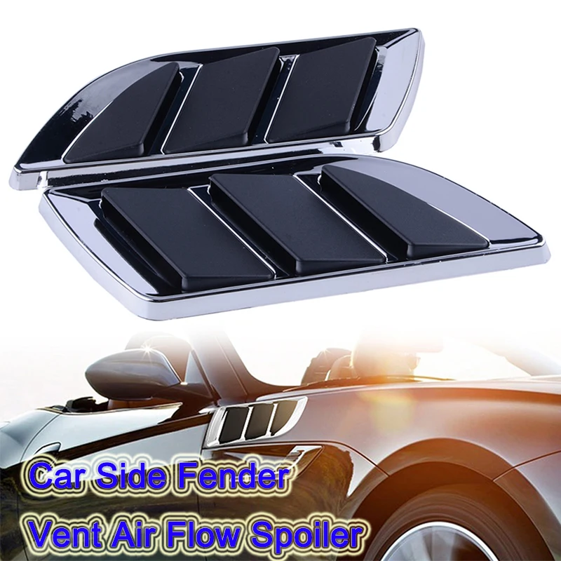 Rhyming Car Side Fender Vent Air Flow Spoiler Racing Intake Outlet Grille Trim Wing Cover Shark Gill Shape Decoration Sticker car stickers car spoiler accessories car front grille decoration car fender emblem badge