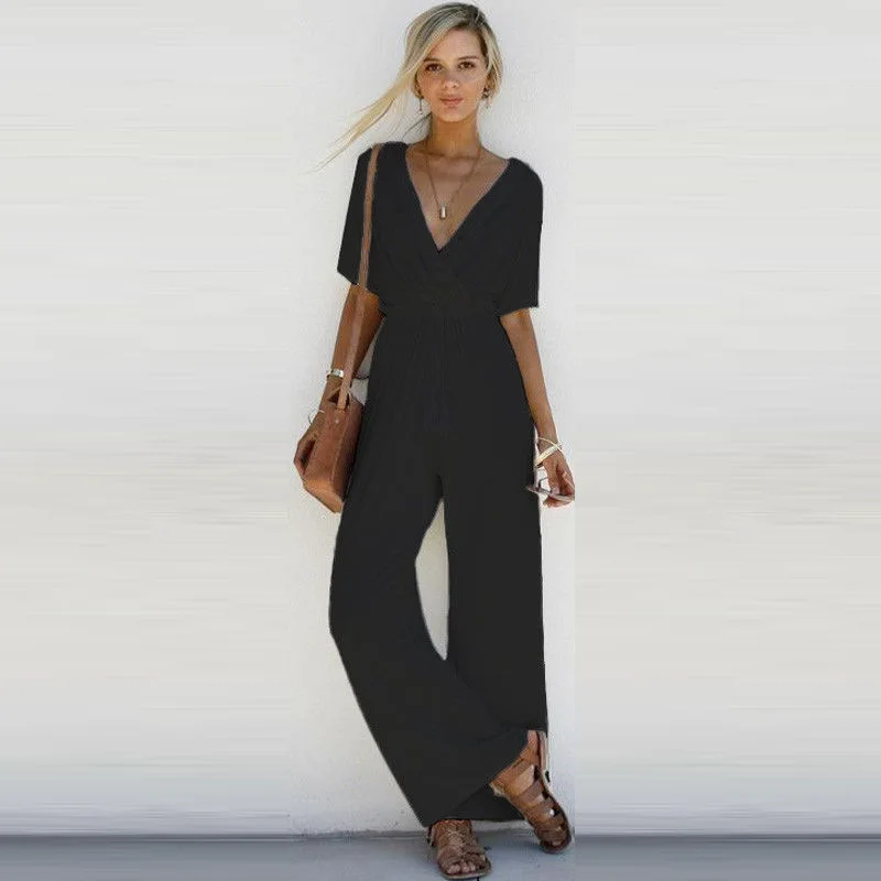 Cotton V-neck Maternity Pants Loose Pregnant Women Trousers Clothing Plus Size Pregnancy Uniforms Overalls Jumpsuits