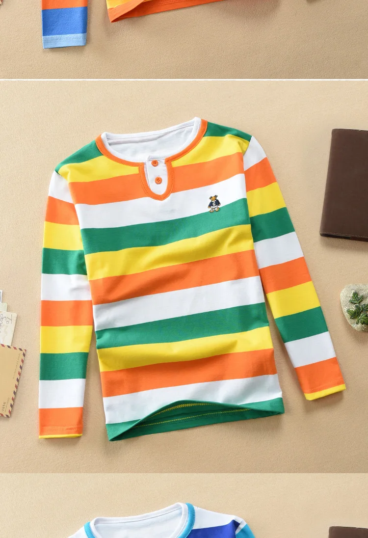 Spring And Autumn 1-15-Year-Old Small Medium Large Childrenswear Children Long Sleeve Polo Shirt BOY'S Pure Cotton Long-sle