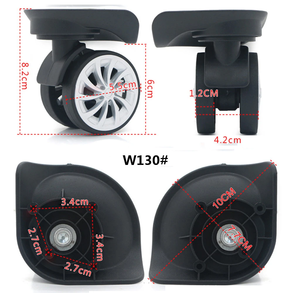 Diy Replacement Luggage Wheels Black Suitcase Universal Wheel W130