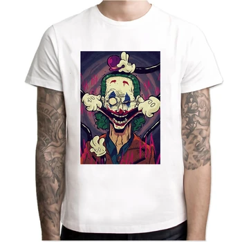 

2020 new men t shirt Sketch the clown Printed T Shirt Men Joker Face Casual O-neck Male tshirt Clown Short Sleeved joke tops