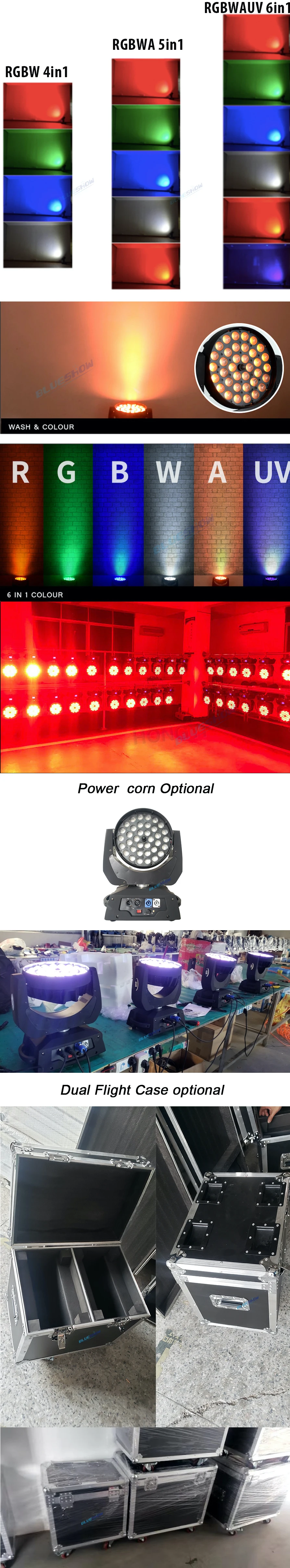 no tax Lyre Wash 36x12W 36x15W 36x18W 4in1 5in1 6in1 Zoom Moving Head Light RGBWAUV DMX512 Moving Head Wash LED Effect Light