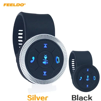 

FEELDO 4set New 7-Key Car Wireless Steering Wheel Control Button With Resin Strap For Car Android DVD/GPS Navigation Player