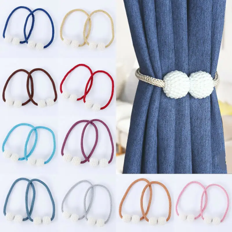 

Newest Magnetic Pearl Ball Curtain Tiebacks Tie Backs Holdbacks Buckle Clips Accessory Buckles Clasp Clips Curtain Hook Holder